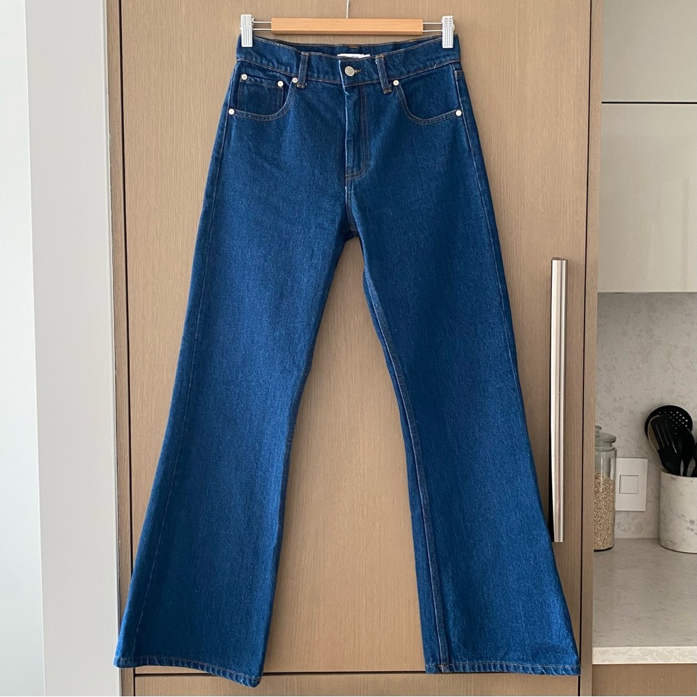Gimaguas high waisted flare jeans dark blue